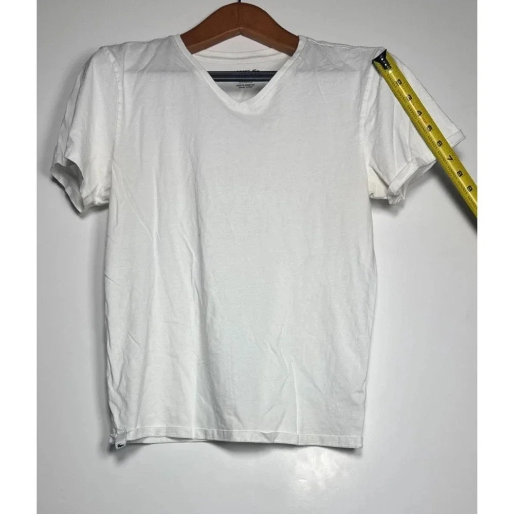 Lacoste Underwear T Shirt Mens Medium White V Neck Logo Outdoor Casual Wear‎
